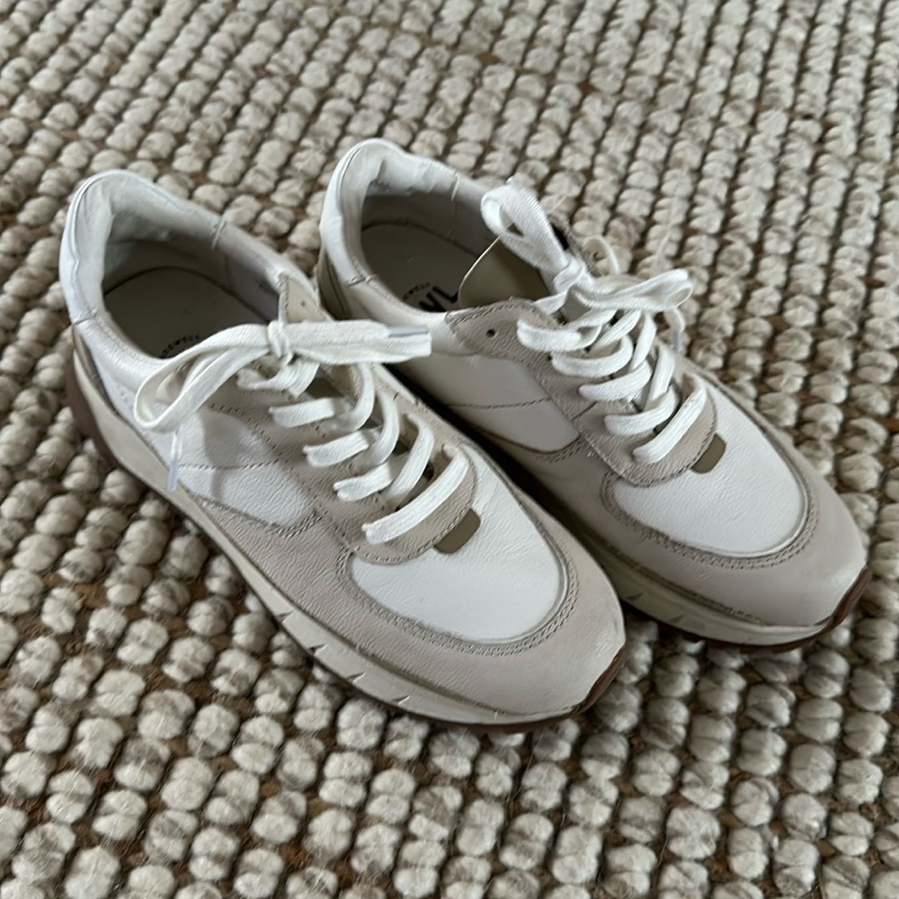 Madewell Kickoff Trainer sneakers neutral colorblock leather 7.5 white